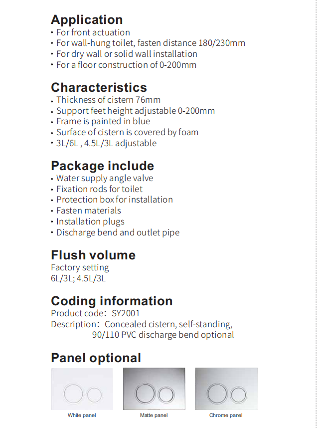 Concealed cistern parts Watermark Wall hung toilet WC toilet cistern