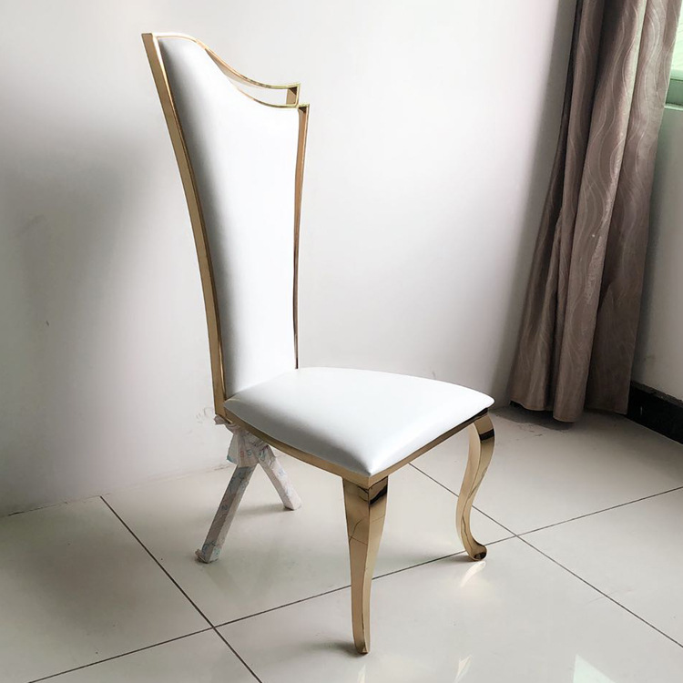 Steel wedding leather fabric velvet hotel stainless steel gold dinning chair