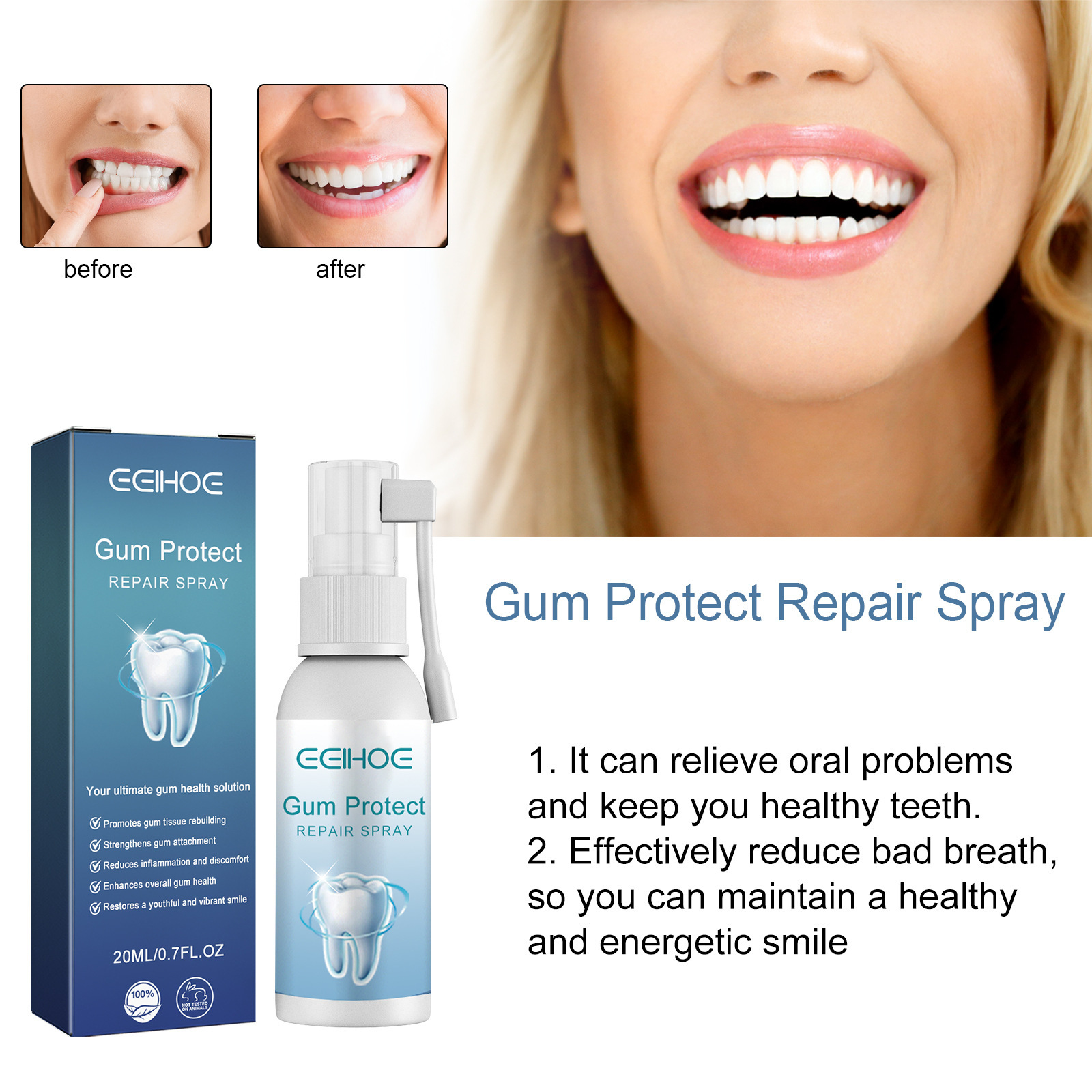 Hot Sale 20ml Toothpaste Oral Care Product for Adults Fresh Breath Dental Whitening with Anti-Cavity Ingredients Use at Home from China supplier