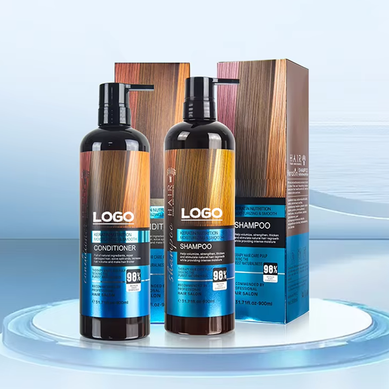 Private Label Nourishing Hair Care Set for Adults Keratin Shampoo Conditioner Vitamin Natural Herbal Formula Moisturizing Cream from China supplier