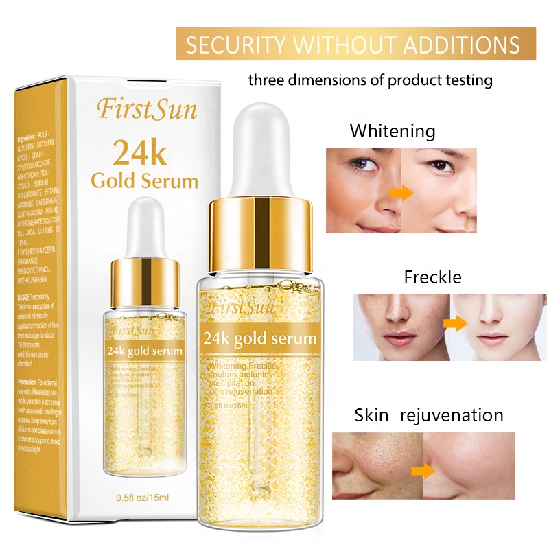 Wholesale 24k Gold Collagen Face Serum Reducing Melanin Serum Powerful Serum Anti Wrinkle Anti Aging from China supplier