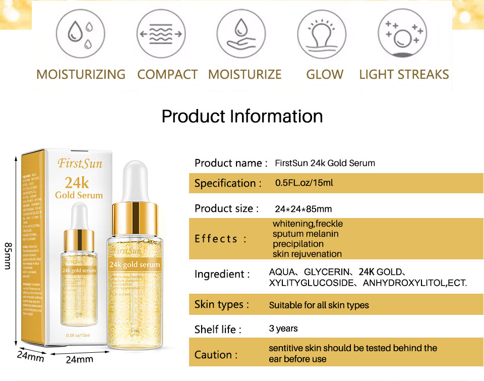 Wholesale 24k Gold Collagen Face Serum Reducing Melanin Serum Powerful Serum Anti Wrinkle Anti Aging from China supplier