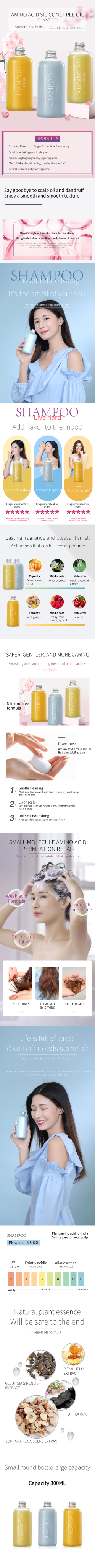 Custom Logo Small Molecule Amino Acid Repairing Shampoo Lasting Fragrance Anti Hair Loss Moisturizing Smoothing Products Shampoo from China supplier