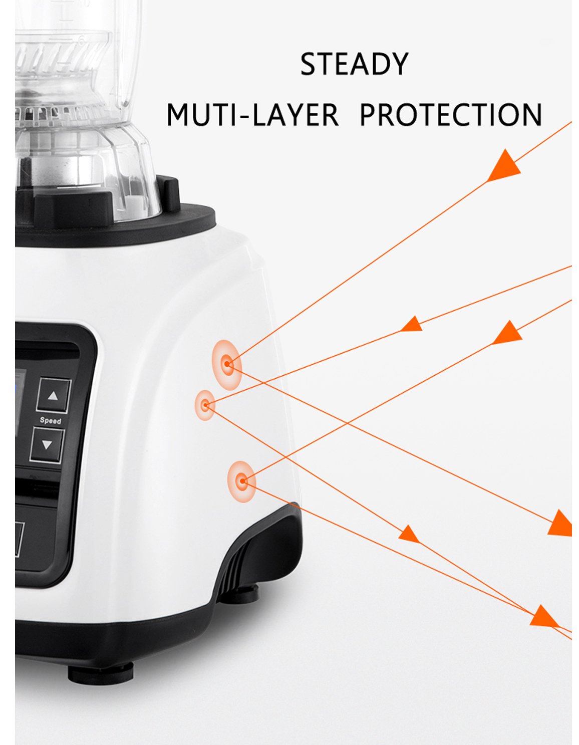 Electric Vegetable Juice Blender 1300W High-Power Fruit Juicer Food Processor Multifunctional Smoothie Blender