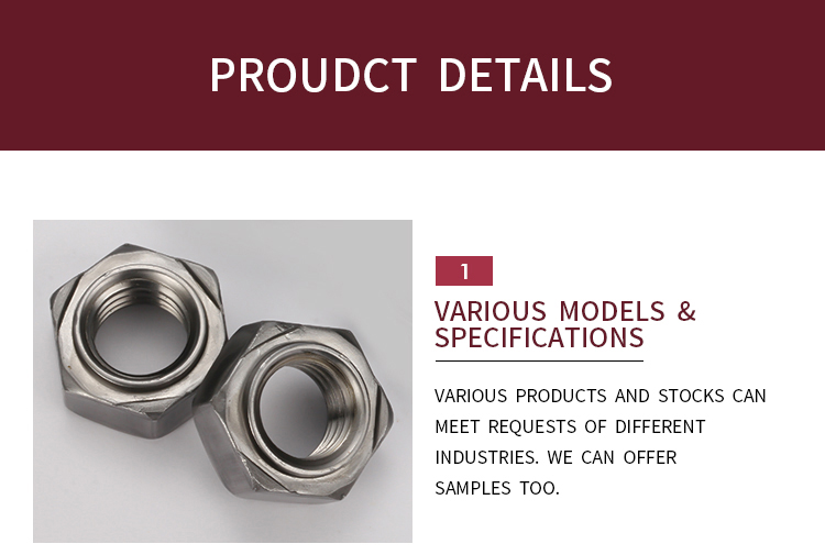 DIN929 Custom Steel Fasteners Hexagon Welding Nuts