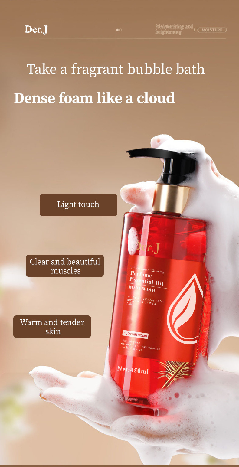 Private Logo Nicotinamide Perfumed Essential Oil Body Wash Moisturizing Lasting Fragrance 3 in 1 Shower Gel for Women Products from China supplier