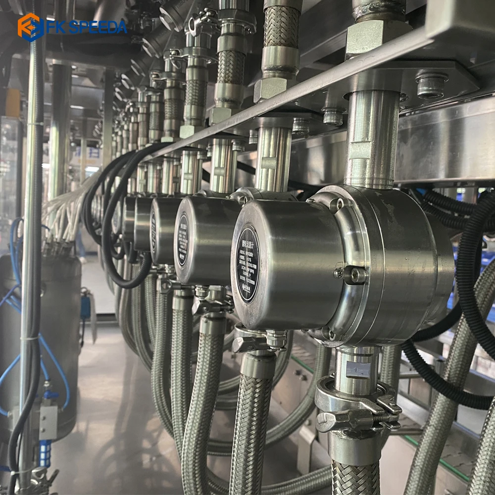 FK-SPEEDA Full automatic mineral water juice sauce jar round taper bottle liquid filling machines from China supplier