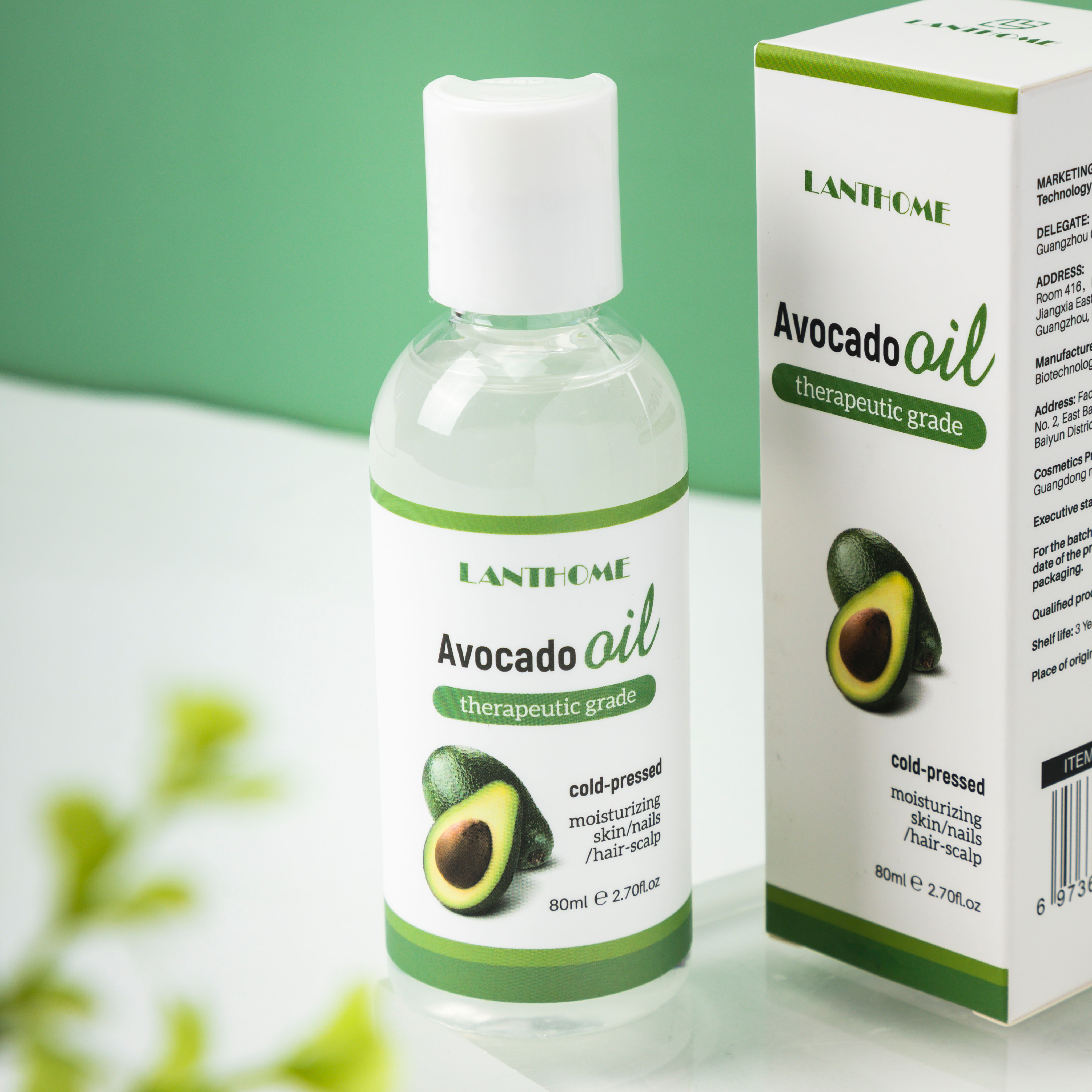 Lanthome Wholesale Pure Organic Hair Oil Avocado Seed Oil for Hair Nail and Skin Massage Oil from China supplier