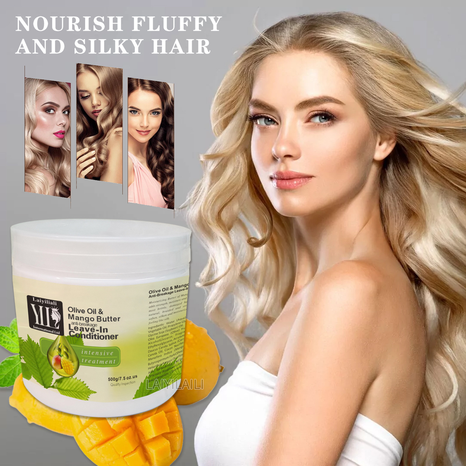 Private Label Olive Oil and Butter Smoothing Conditioner Hair Repair Nourishing Moisturizing Restoring Cream Live-in Conditioner from China supplier