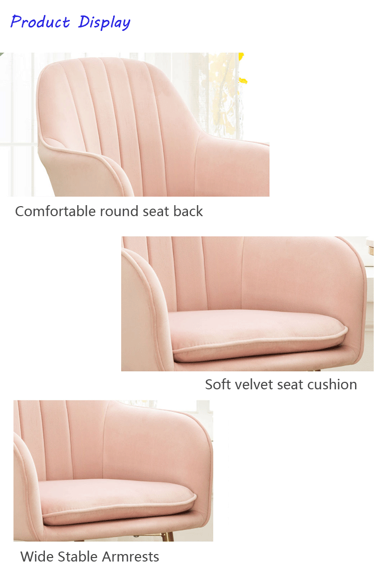 Hot selling upholstered dining room sofa chairs set metal leg velvet fabric