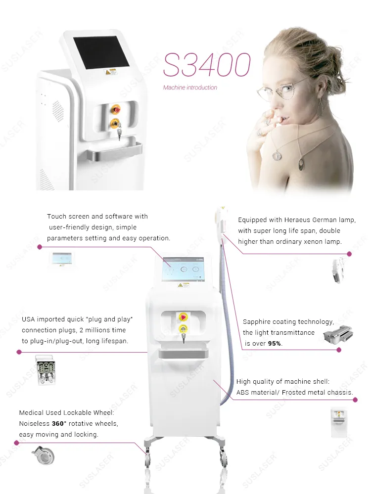 중국 공급 업체에서 5 filter professional laser hair removal machine face beauty equipment IPL OPT