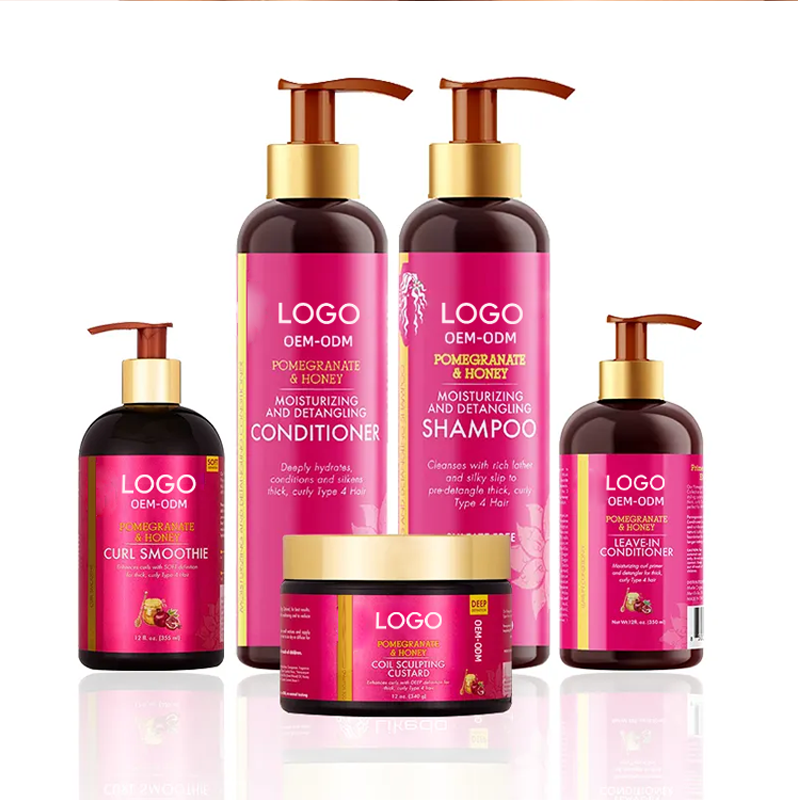 Private Logo Pomegranate Honey Curl Cream Keratin Infused Moisturizing Hair Shampoo for Adults Hair Treatment Gel Oil Curly Hair from China supplier