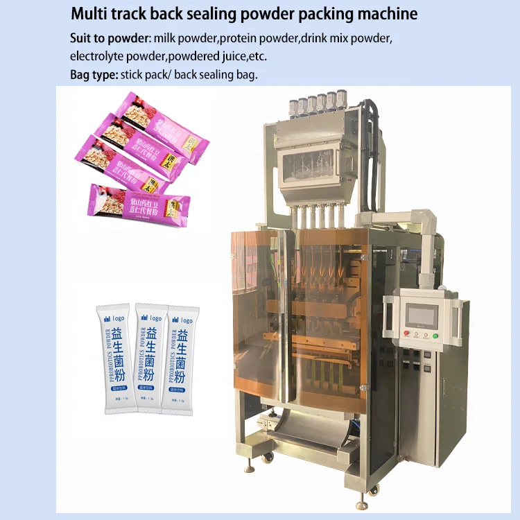Automatic multi lane powder stick sachet packing machine 2 line sugar coffee stick packing 3 in 1 coffee stick packing machine from China supplier