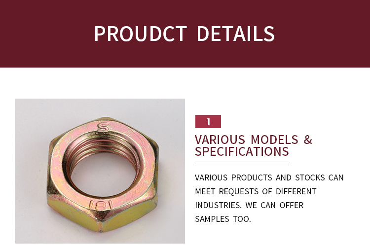 DIN936 Best Sellers Standard Hex Thin Nut Hex Jam Nut