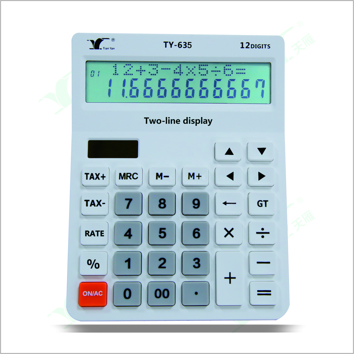 Two Lines Display Calculator Solar Battery Desk Calculator Tax Check ...