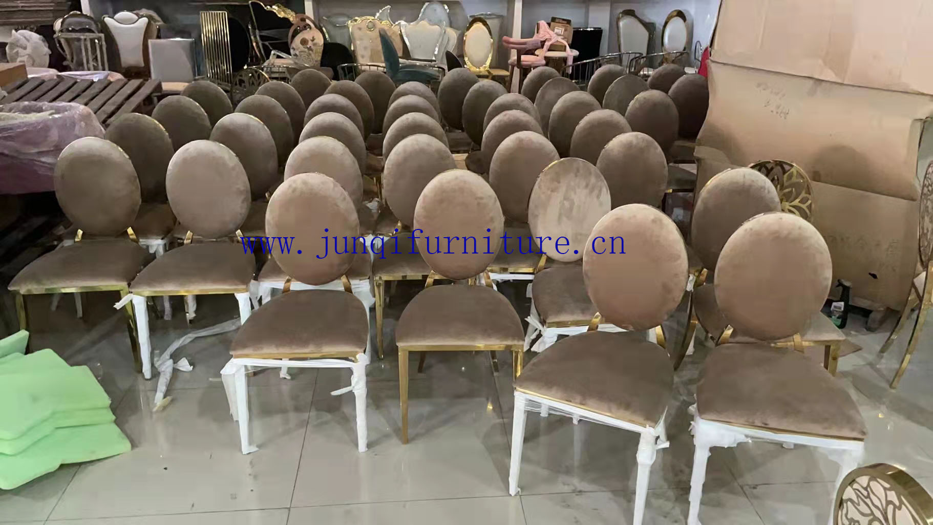 gold golden dining round rose glass table stackable stainless banquet  metal chair party tables