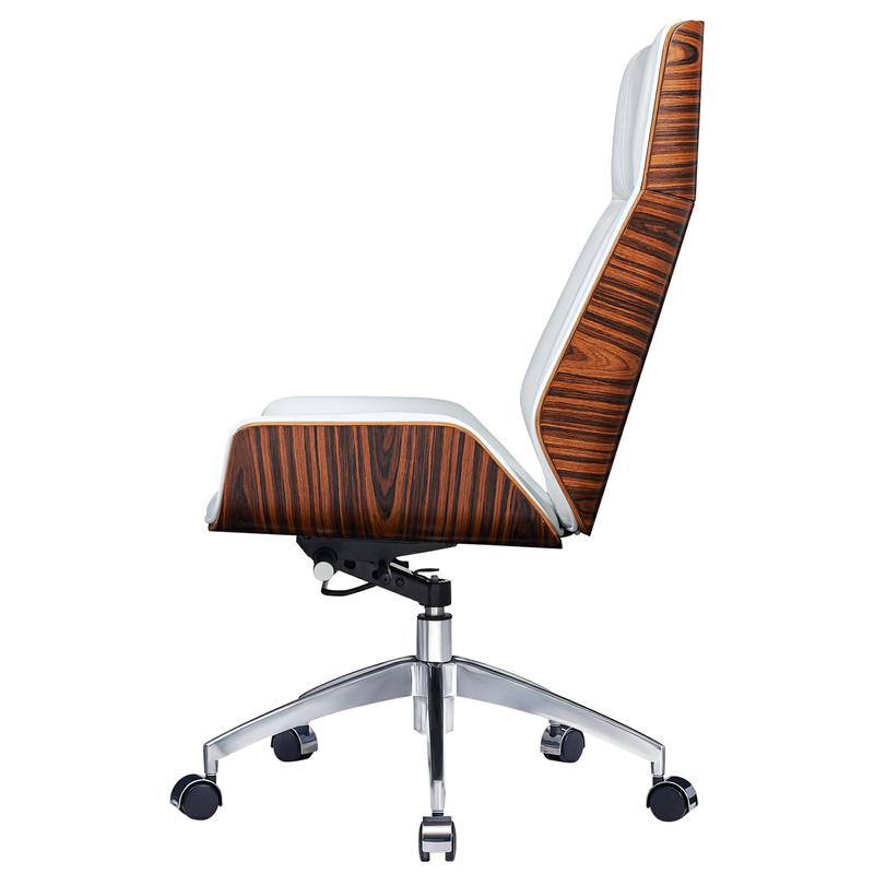 USA warehouse white color high back genuine leather office chair
