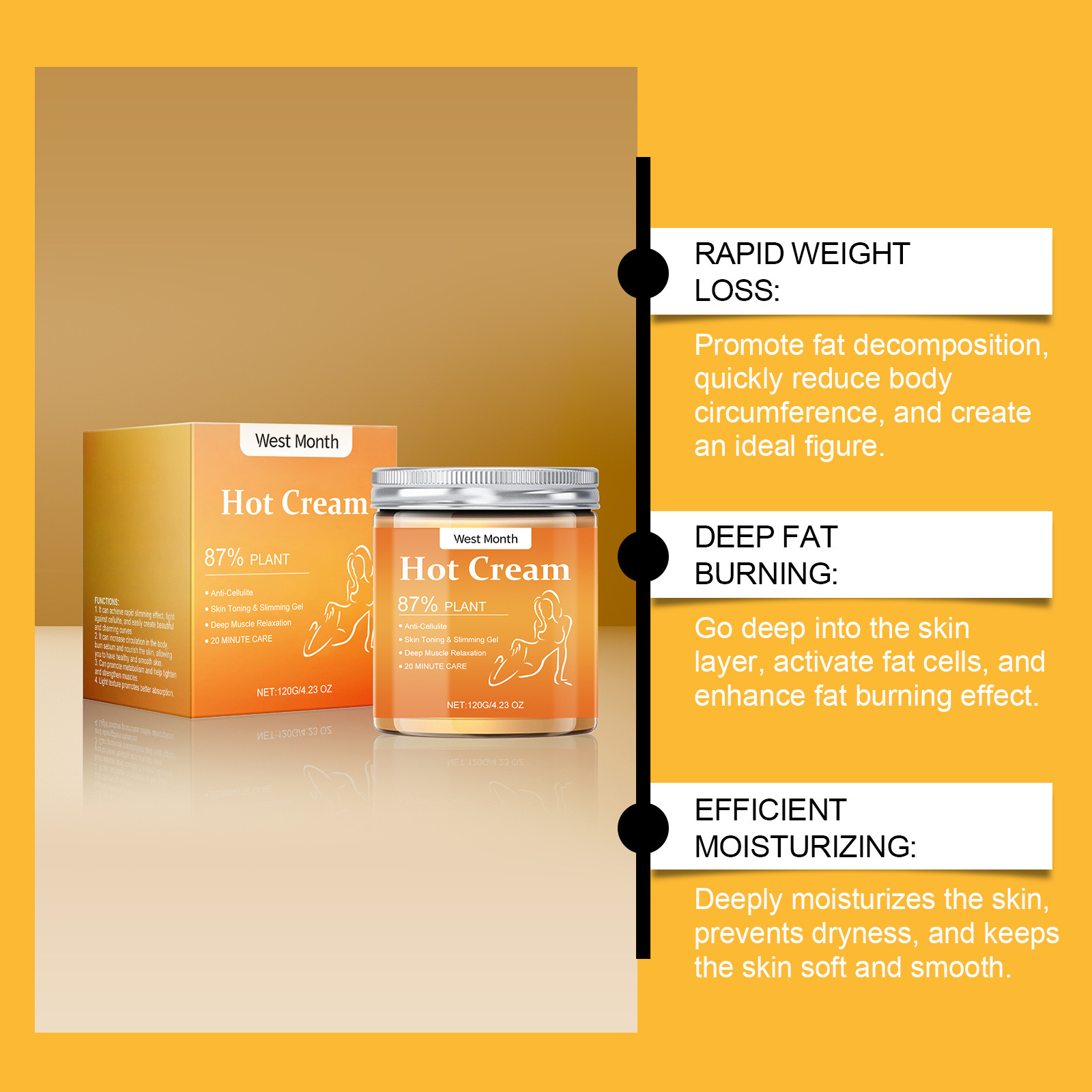 ODM OEM Body Slimming Cream for Weight Loss Hot Burn Fat Melting Gel Skin Care Body Care Cream Beauty & Personal Care Product from China supplier