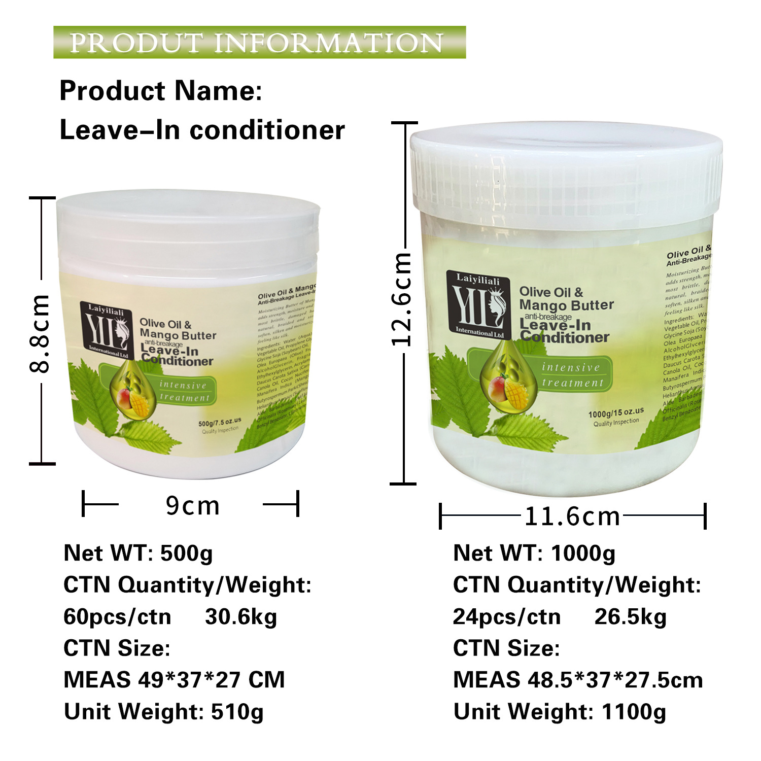 Private Label Olive Oil and Butter Smoothing Conditioner Hair Repair Nourishing Moisturizing Restoring Cream Live-in Conditioner from China supplier