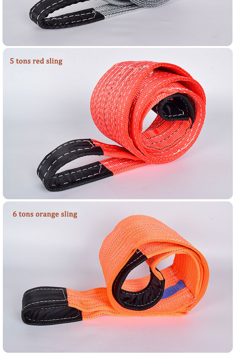 10 Ton PE Flat webbing Sling lifting Belt Color Code Lifting Belt Sling