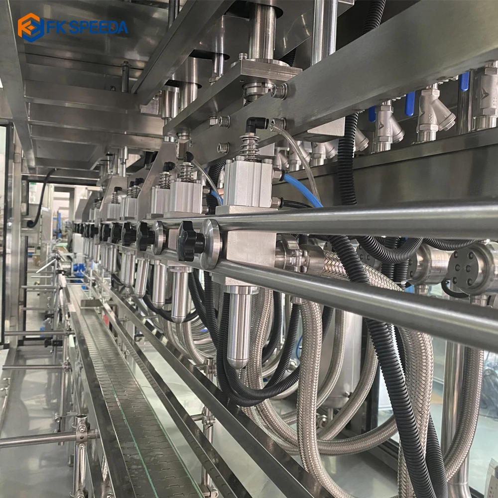 FK-SPEEDA Full automatic mineral water juice sauce jar round taper bottle liquid filling machines from China supplier