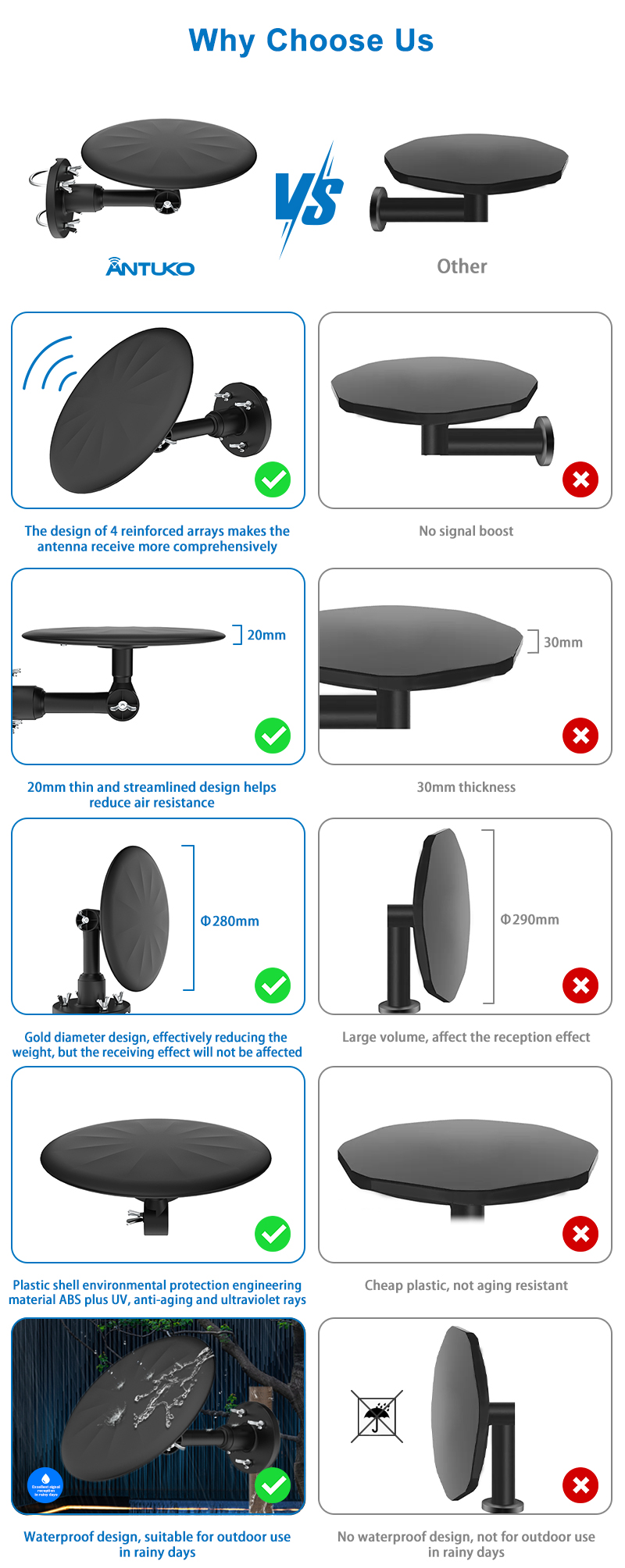 4K Ultra Hd Antenna With Strong Signal Amplifier Smart TV Digital Television Antenna For HDTV 4K 1080P from China supplier