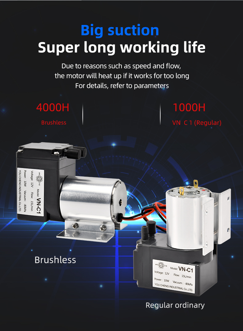 12V/24V 15L/min Small Membrane DC Diaphragm Vacuum Pump Compressor Membrane Pump Head For Medical Equipment Or Blood Pressure from China supplier