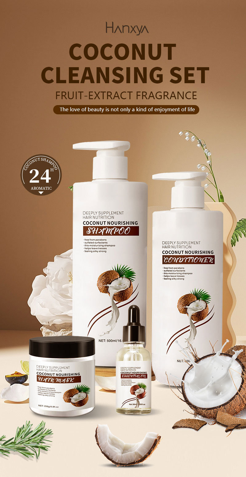 Private Label Coconut Oil Shampoo Conditioner Set Moisturizing Anti-Dandruff Organic Anti Hair Loss Beauty Women Products from China supplier