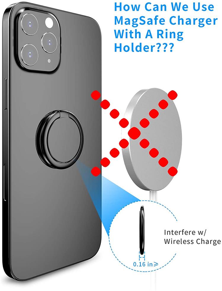 For MagSafe Magnetic Ring Phone Holder for iPhone 360 Degree Rotating Foldable Magnet Cell Phone Grip Kickstand from China supplier