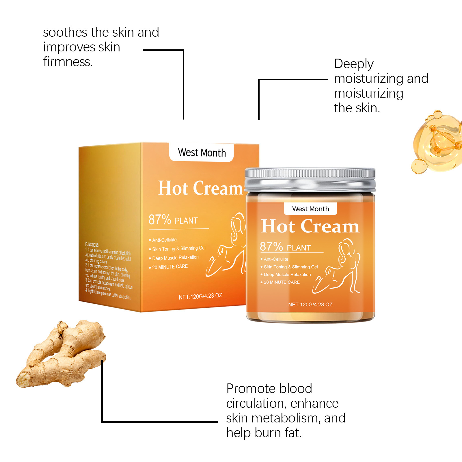 ODM OEM Body Slimming Cream for Weight Loss Hot Burn Fat Melting Gel Skin Care Body Care Cream Beauty & Personal Care Product from China supplier