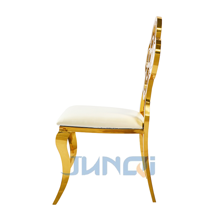 gold dining golden  round glass table stackable chair gold metal dining chairs chair