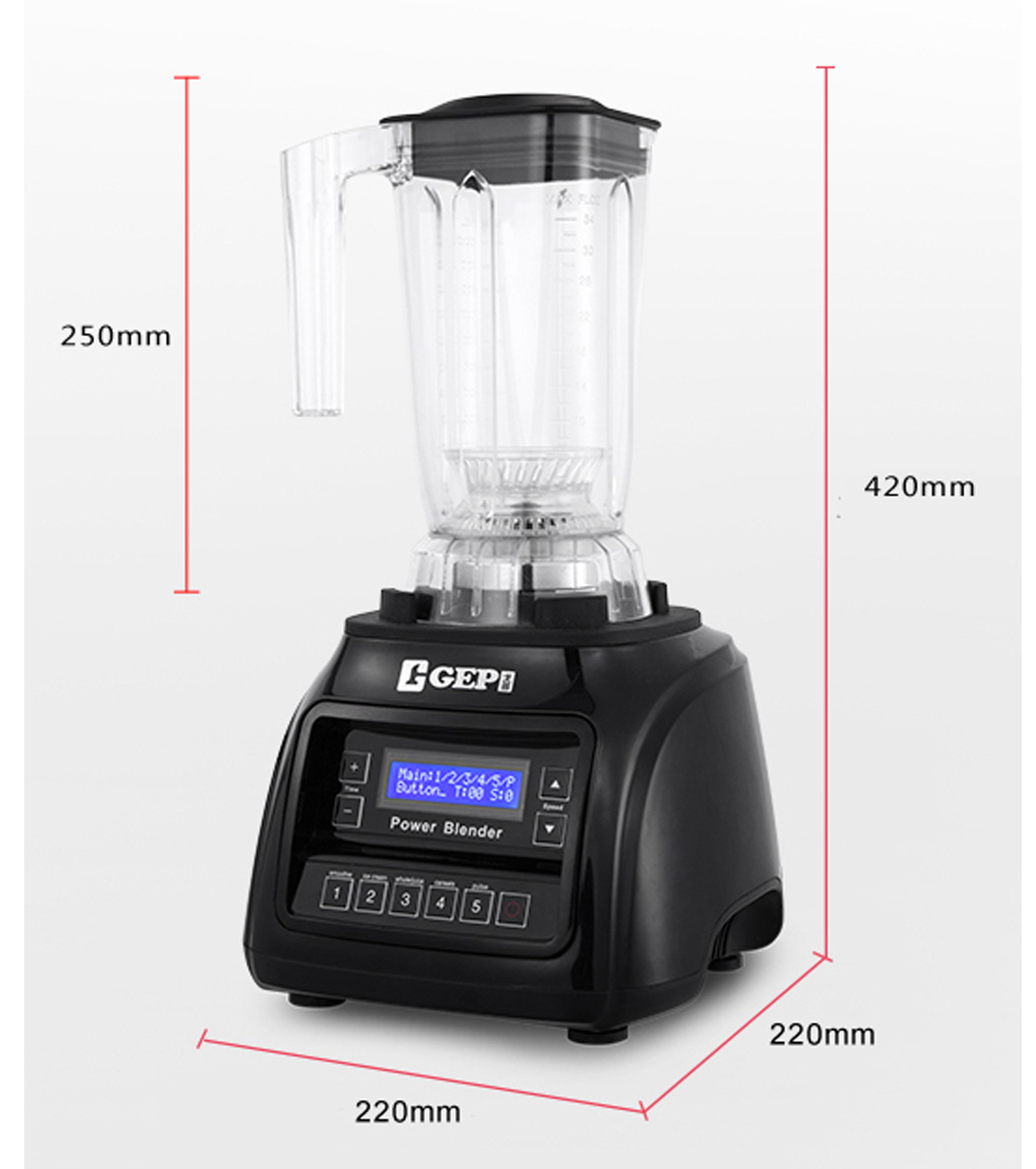Electric Vegetable Juice Blender 1300W High-Power Fruit Juicer Food Processor Multifunctional Smoothie Blender