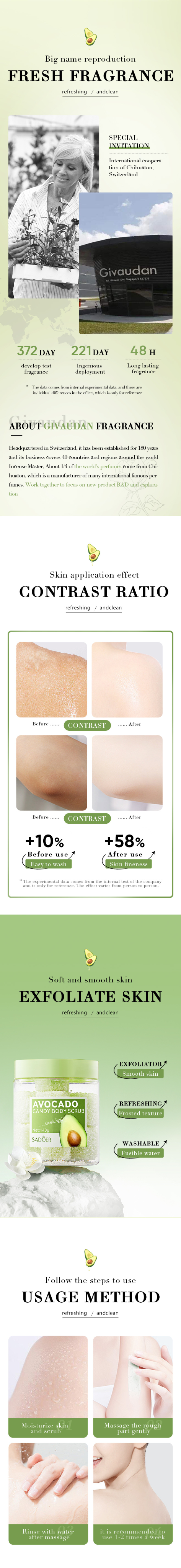 OEM Exfoliating Skin Care Vegan Organic Fruit Candy Sugar Body Scrubs Cubes Bright Soften Avocado Body Sugar Ball Products from China supplier