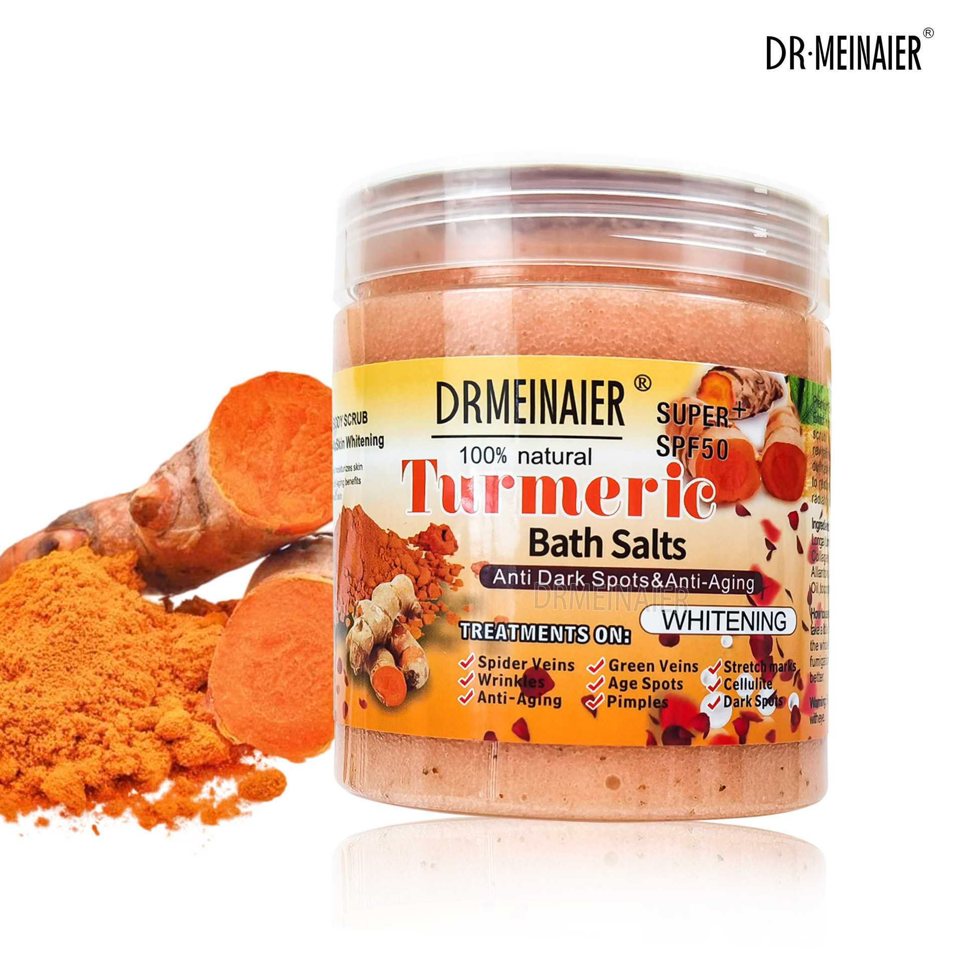 Private Logo 680g Turmeric Scrub Foaming Bath Salt Exfoliator Lady Skincare Body Scrub Turmeric Cleansing Dark Spots Products from China supplier