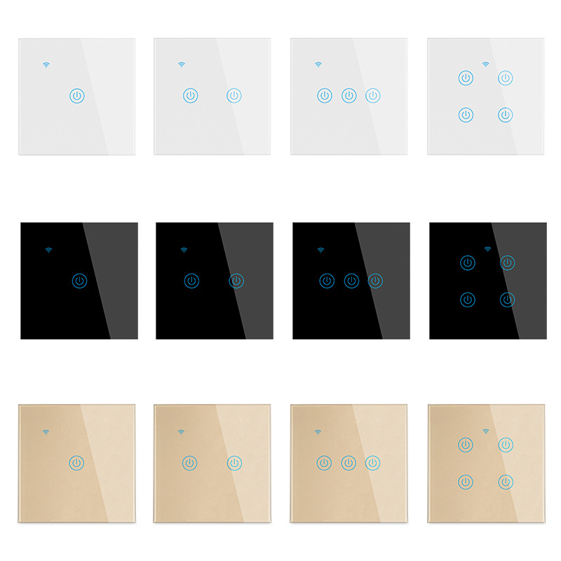 EU No Neutral Alexa Smart Home Touch Screen Light Wifi Smart Switch from China supplier