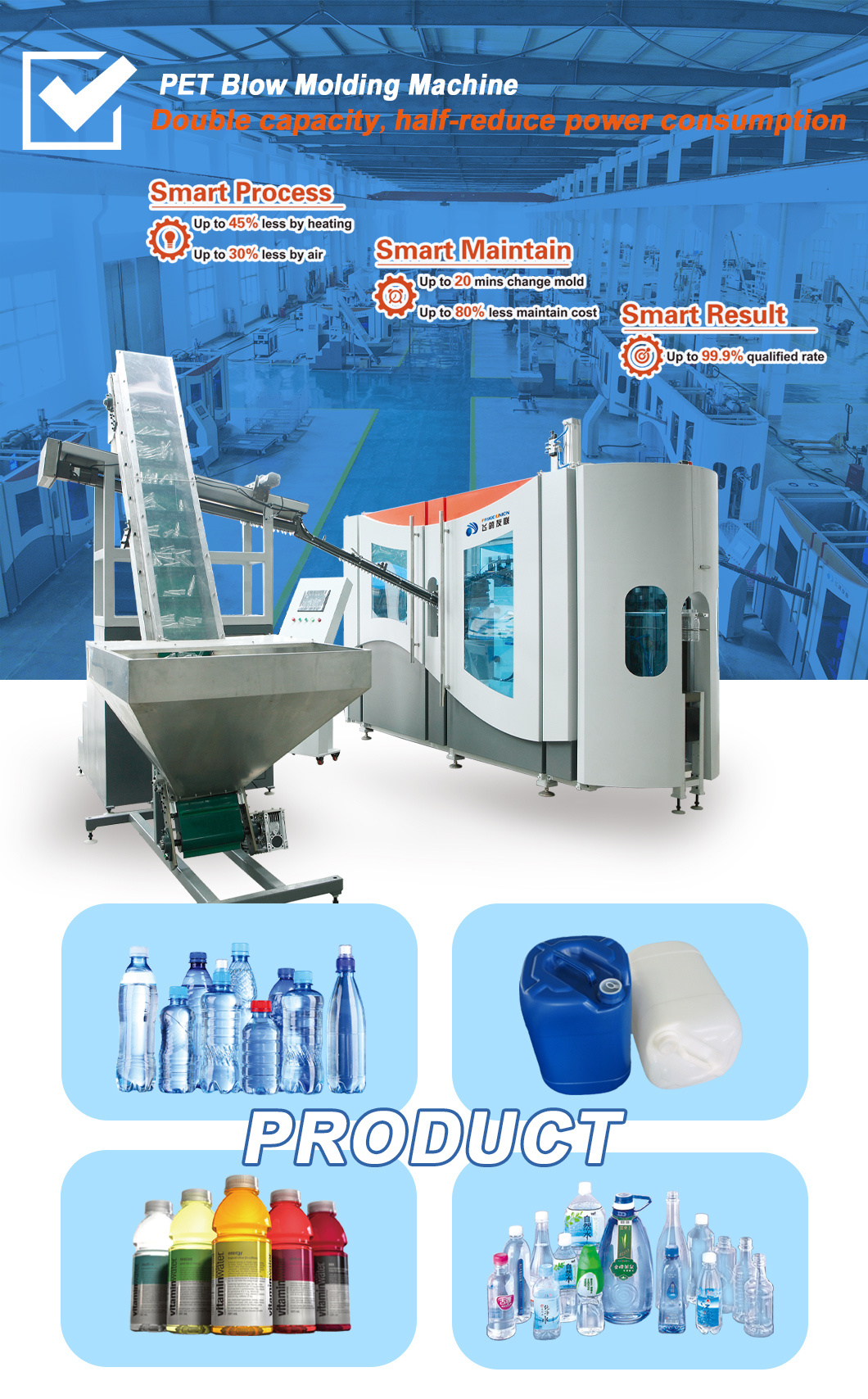 Faygo Union High Speed Advanced Tech K4 Drinking Water Bottle Making Machine Price from China supplier
