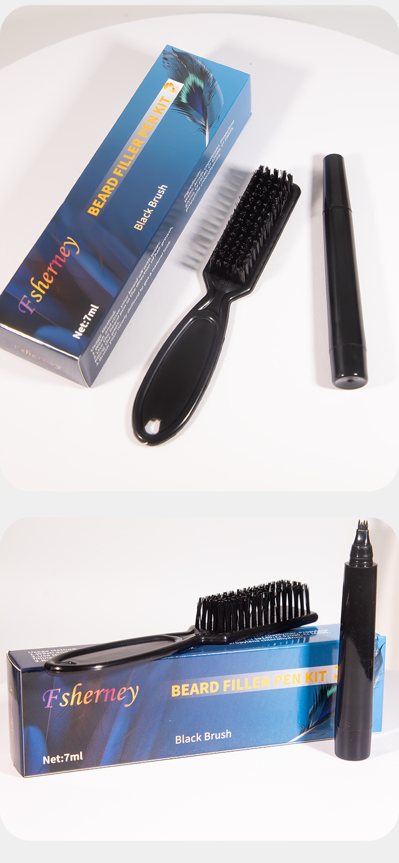 Men's Private Logo Beard Filler Pen Kit Easy-to-Use for Creating Thick Beard Hairline Hair Color Products from China supplier