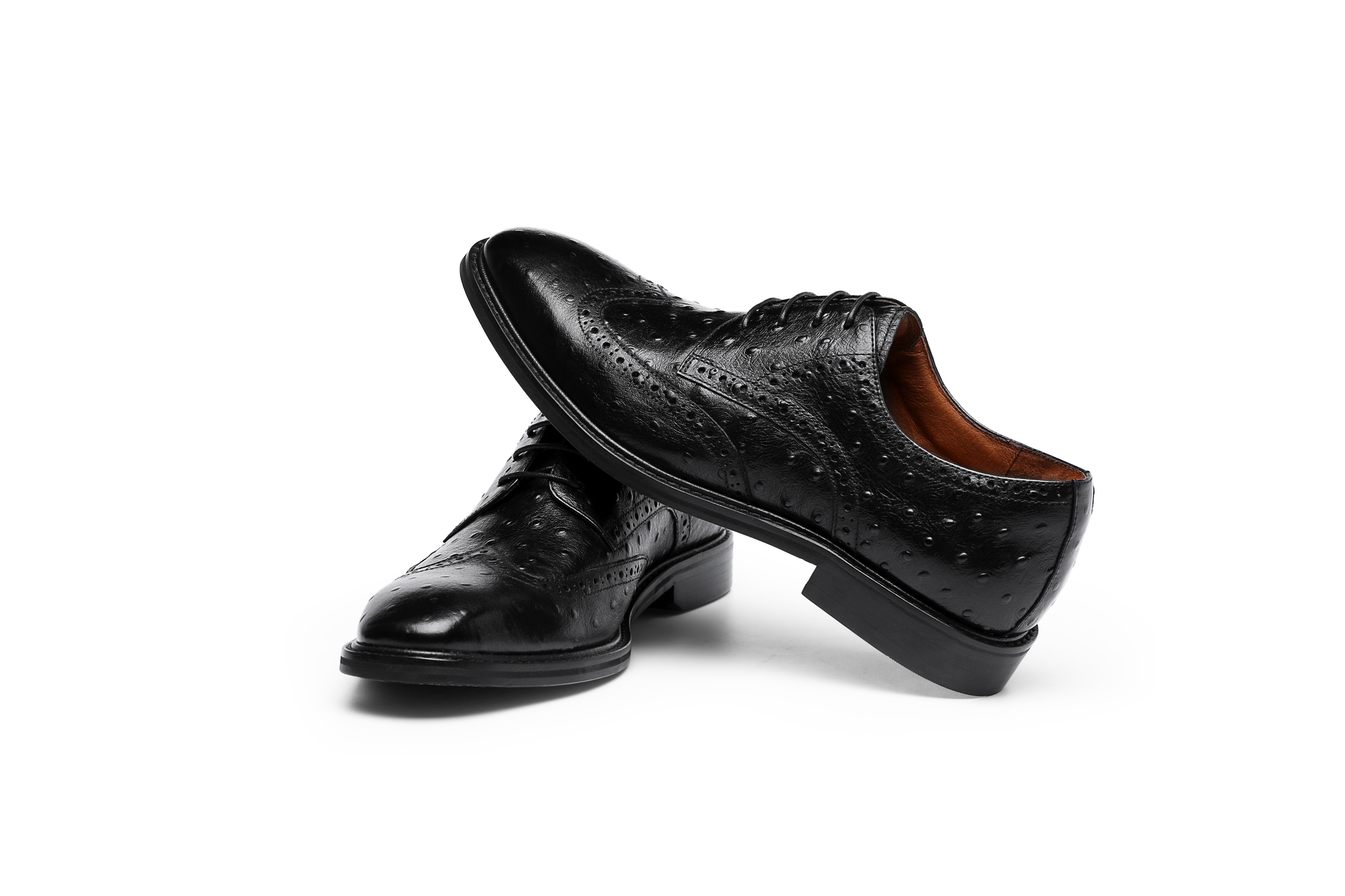 男士鸵鸟纹理鞋子