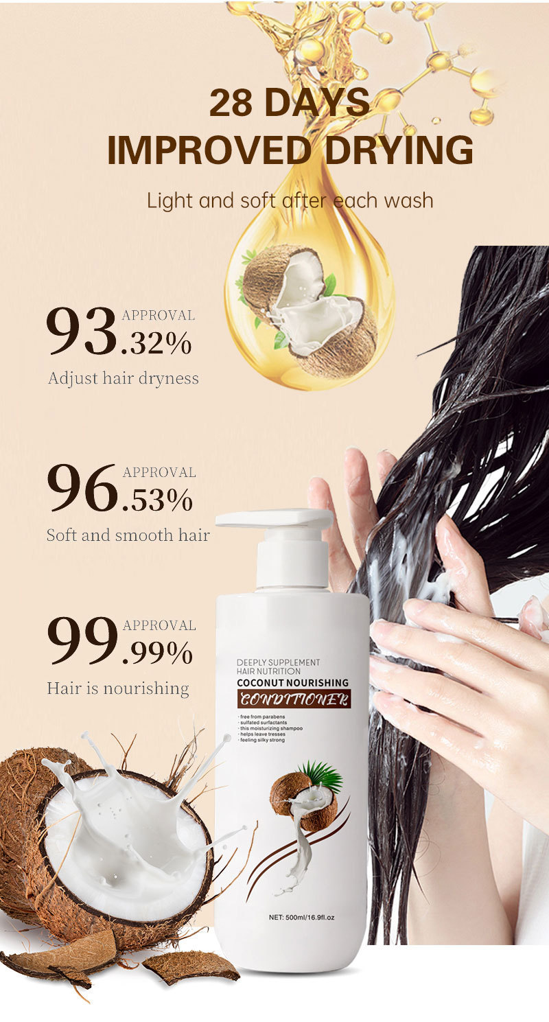 Private Label Coconut Oil Shampoo Conditioner Set Moisturizing Anti-Dandruff Organic Anti Hair Loss Beauty Women Products from China supplier