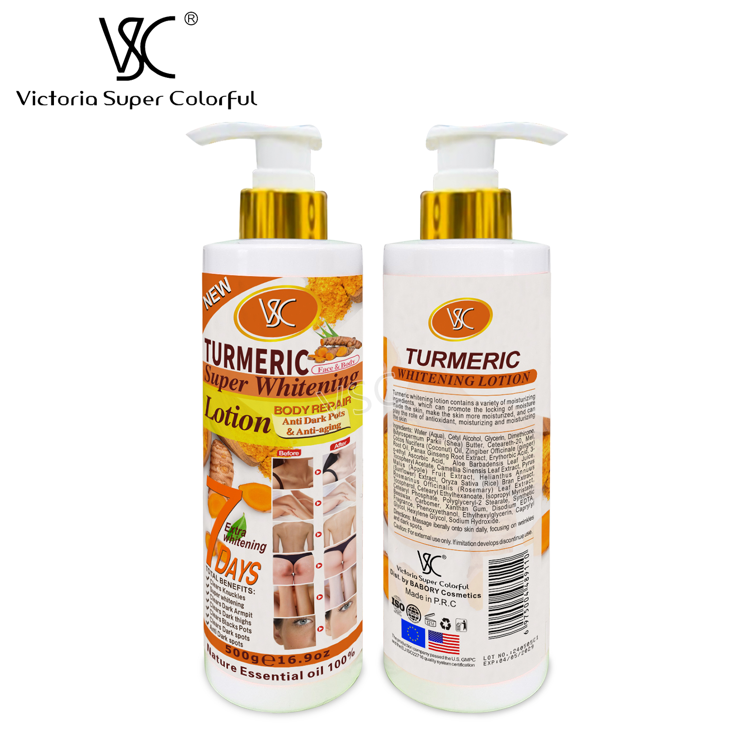 Private Logo Turmeric Lotion Skin Care Body Cream Repair Whitening Brightening Anti Dark Pots Nourishing Vitamin C Body Lotion from China supplier