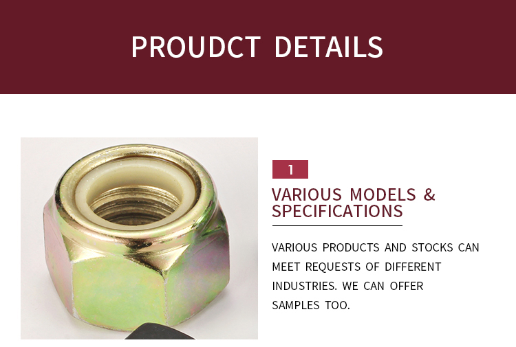 ISO7041 Prevailing torque type hexagon nuts with non-metallic Insert heavy carbon steel