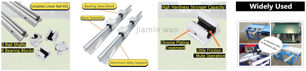 Linear Rail 2Pcs SBR12-1500mm(59.1 inch) with 4Pcs SBR12UU Square Type Bearing Block for Automated Machines and Equipments from China supplier