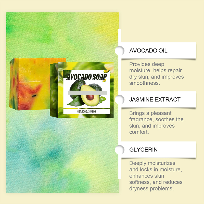 Private Logo Avocado Organic Bar Soap Moisturizing Skin Care Soap Made From Natural Oil Hair Hand Face Body Bath Wash Products from China supplier