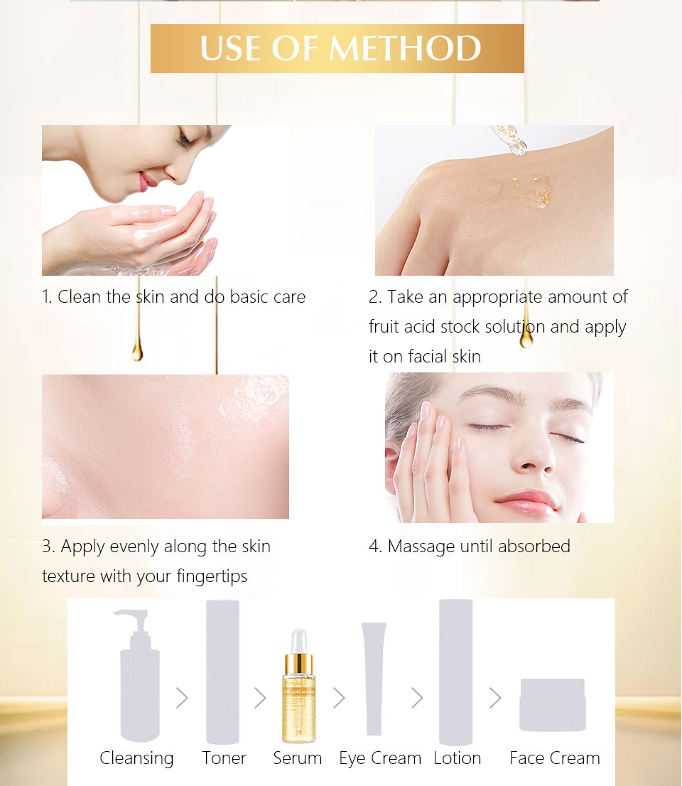 Wholesale 24k Gold Collagen Face Serum Reducing Melanin Serum Powerful Serum Anti Wrinkle Anti Aging from China supplier