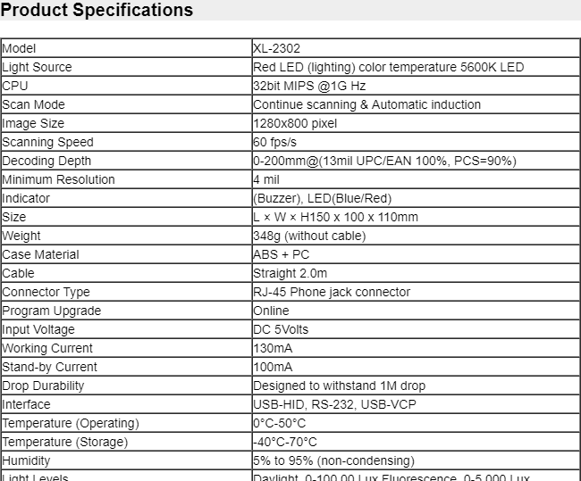 Sunlux XL-2302 2D Desktop Barcode Scanner - Labels and Ribbons