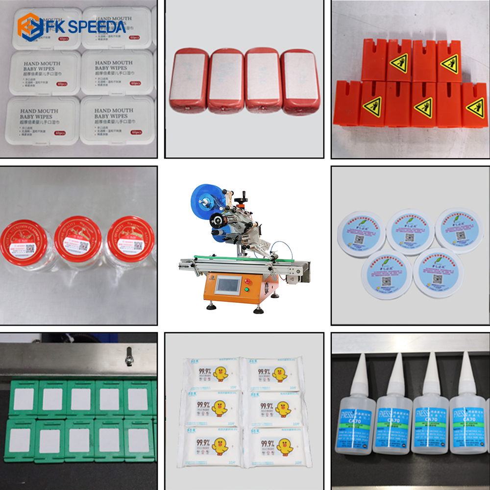 FK-SPEEDA Desktop Automatic Flat Labeling Machine Labeler Plane Label Applicator For Boxes Card from China supplier