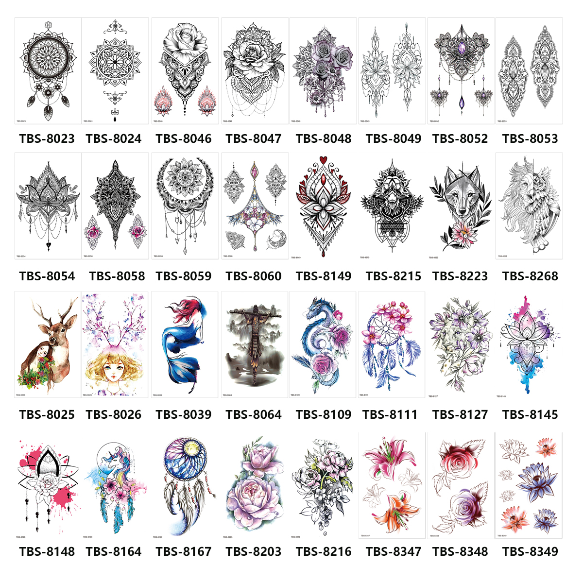 Custom OEM 3D Tattoo Designs Stencils Temporary Tattoo Paper Ink Tatu ...