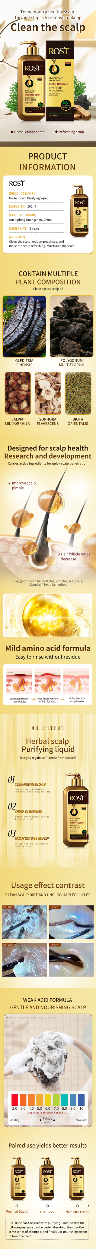 Logo Custom Herbal Scalp Cleaning Liquid 100% Natural Ginger Extract Hair Repair Treatment Liquid Organic Shampoo Hair Product from China supplier