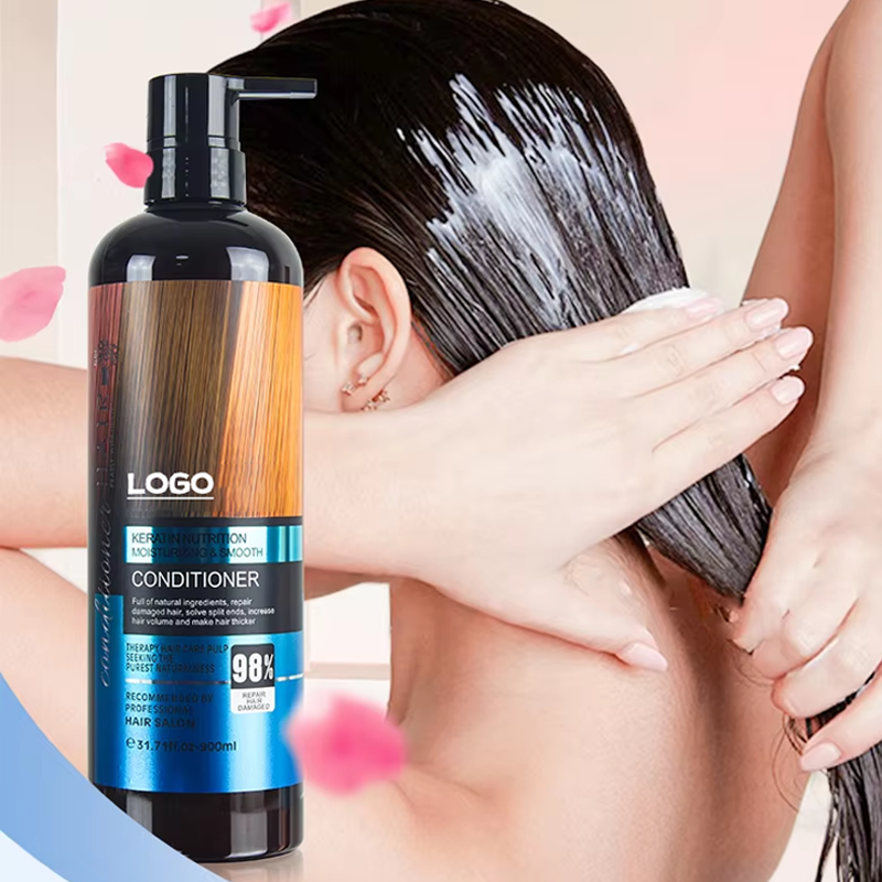 Private Label Nourishing Hair Care Set for Adults Keratin Shampoo Conditioner Vitamin Natural Herbal Formula Moisturizing Cream from China supplier