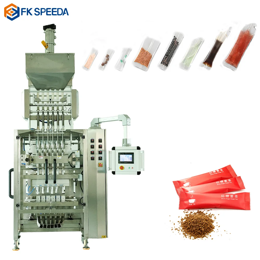 Full Automatic 4 lanes 6 lanes automatic salt sugar stick bag multi lane Granule Packing Machine from China supplier